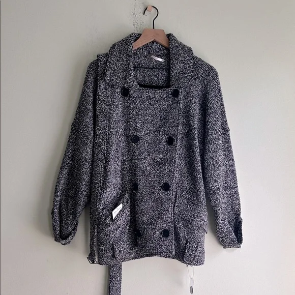 NWT Free People Wool Blend Slouchy Belted Coat - Picture 4 of 7